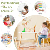 3 Pieces Kids Table and Chairs Set for Arts Crafts Snack Time-White