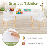 3 Pieces Kids Table and Chairs Set for Arts Crafts Snack Time-White