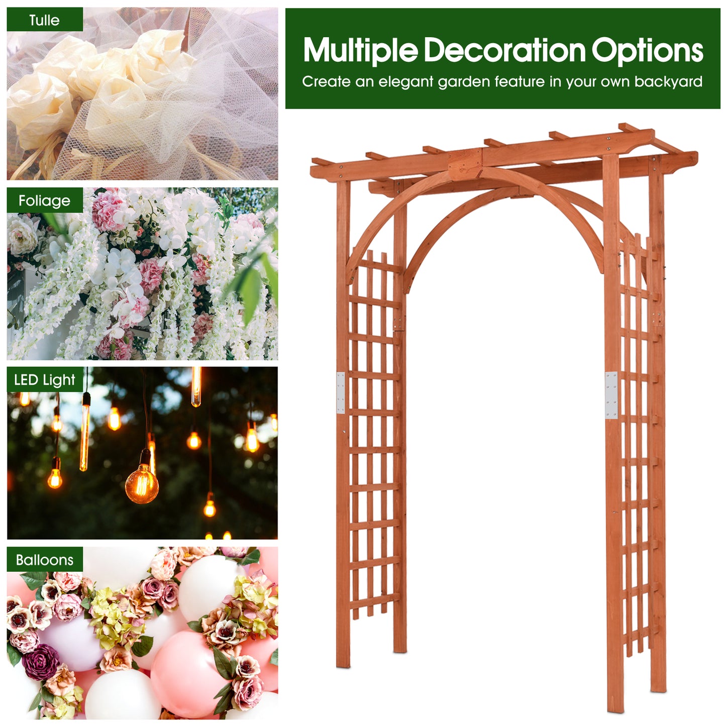 Garden Archway Arch Lattice Trellis Pergola, SPECIAL, 1 BOX UNASSEMBLED