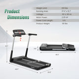 2.25 HP Foldable Treadmill with APP Control and LED Display - loading capacity is 220 lbs