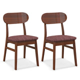 SPECIAL, Set of 2 Mid-Century Wooden Dining Chairs-Espresso