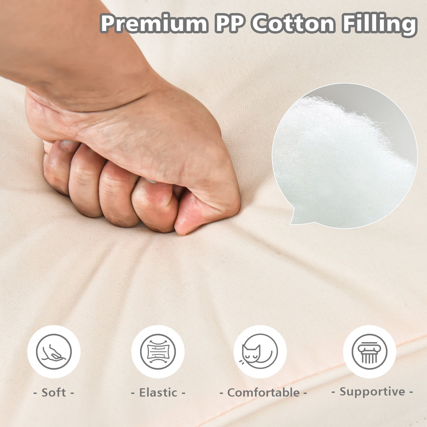 OURS IS BEIGE, Deep Seat Chair Cushion Pads Set with Rope Belts