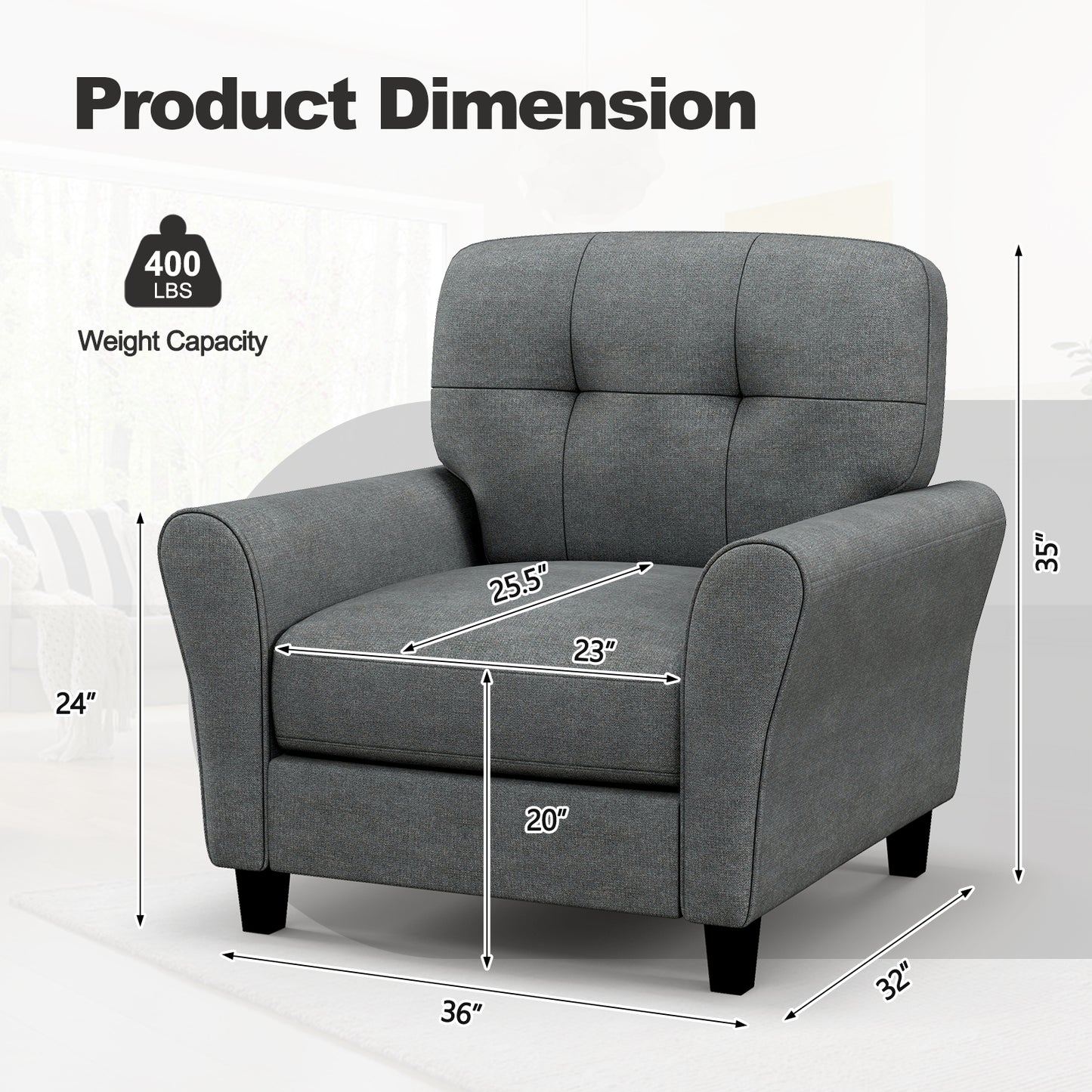 Modern Upholstered Accent Chair, OURS IS BEIGE, PLEASE SEE IMAGE