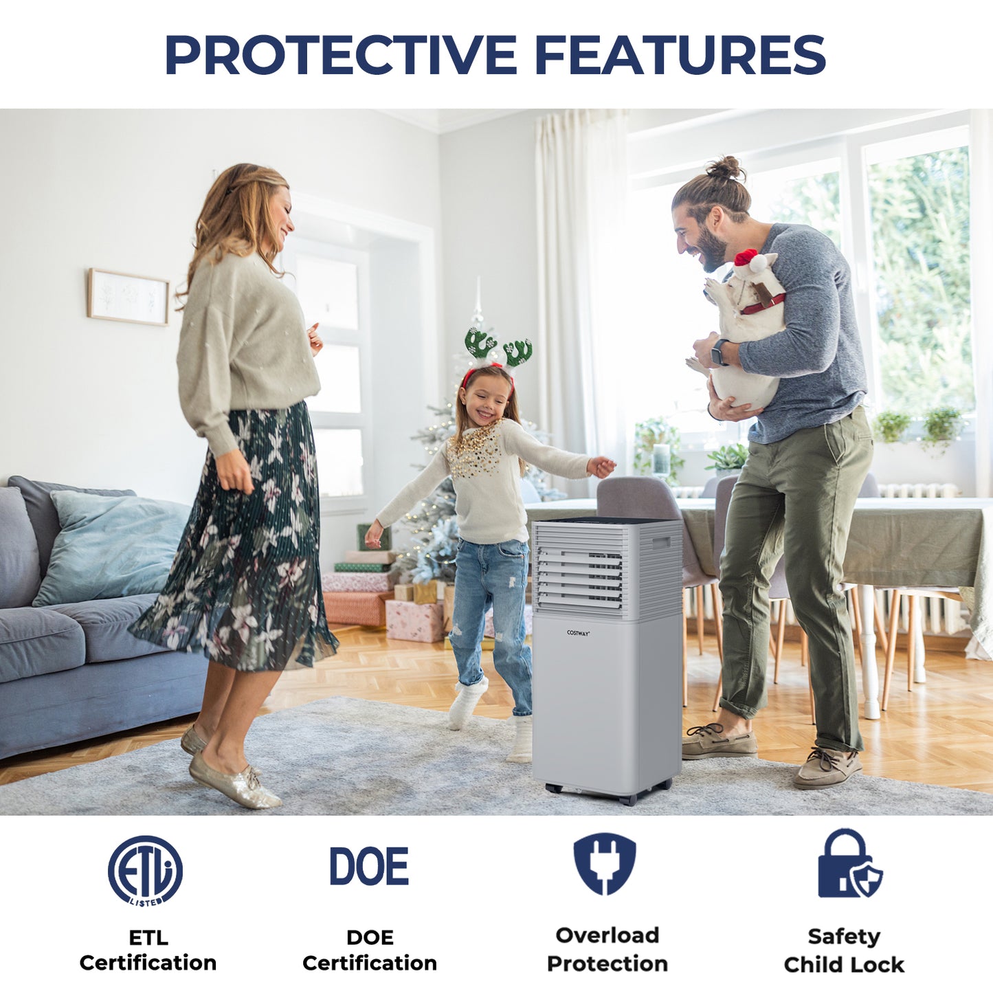 10000 BTU A/C with Fan and Dehumidifier Mode-Gray, Customer return, Tested, see description