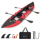 Inflatable 2-person Kayak Set with Aluminum Oars and Repair Kit-Red