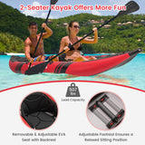 Inflatable 2-person Kayak Set with Aluminum Oars and Repair Kit-Red