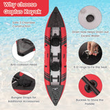 Inflatable 2-person Kayak Set with Aluminum Oars and Repair Kit-Red