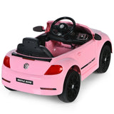 Volkswagen Beetle Kids Electric Ride On Car with Remote Control-Pink, Fully Assembled