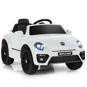 Volkswagen Beetle Kids Electric Ride On Car with Remote Control-White (Scratch and Dent)