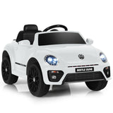 Volkswagen Beetle Kids Electric Ride On Car with Remote Control-White (Scratch and Dent)