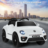 Volkswagen Beetle Kids Electric Ride On Car with Remote Control-White (Scratch and Dent)