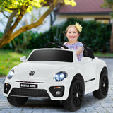 Volkswagen Beetle Kids Electric Ride On Car with Remote Control-White (Scratch and Dent)