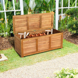 47 Gallon Acacia Wood Storage Bench Box for Patio Garden Deck 1 Box, Assembly required)