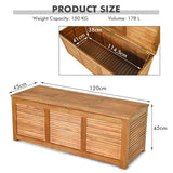 47 Gallon Acacia Wood Storage Bench Box for Patio Garden Deck 1 Box, Assembly required)