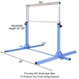 Adjustable Gymnastics Bar Horizontal Bar for Kids-Blue (1 Box, Assembly Required)