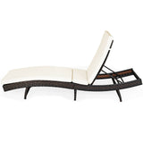 SPECIAL, Patio Folding Chaise Lounge with 5 Adjustable Levels and Cushion-White (Fully Assembled) (Copy)