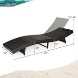 SPECIAL, Patio Folding Chaise Lounge with 5 Adjustable Levels and Cushion-White (Fully Assembled) (Copy)