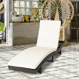 SPECIAL, Patio Folding Chaise Lounge with 5 Adjustable Levels and Cushion-White (Fully Assembled) (Copy)