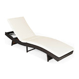 SPECIAL, Patio Folding Chaise Lounge with 5 Adjustable Levels and Cushion-White (Fully Assembled) (Copy)