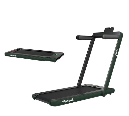 2.25HP 2 in 1 Folding Treadmill with APP Speaker (See Description)-Green (MAX265lbs)