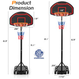 Adjustable Kids' Basketball Hoop Stand with Durable Net and Wheel - for Children