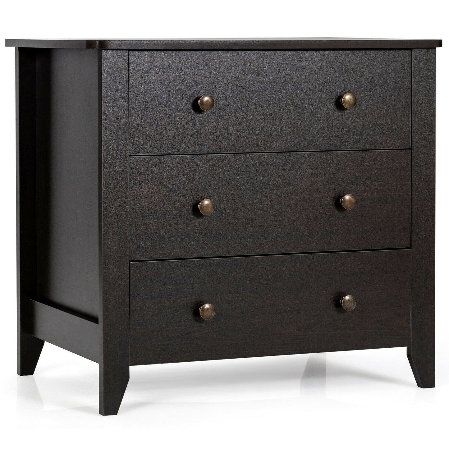 3 Drawer Dresser Chest of Drawers Bedside Table-Black (SCRATCH AND DENT)(Fully Assembled)