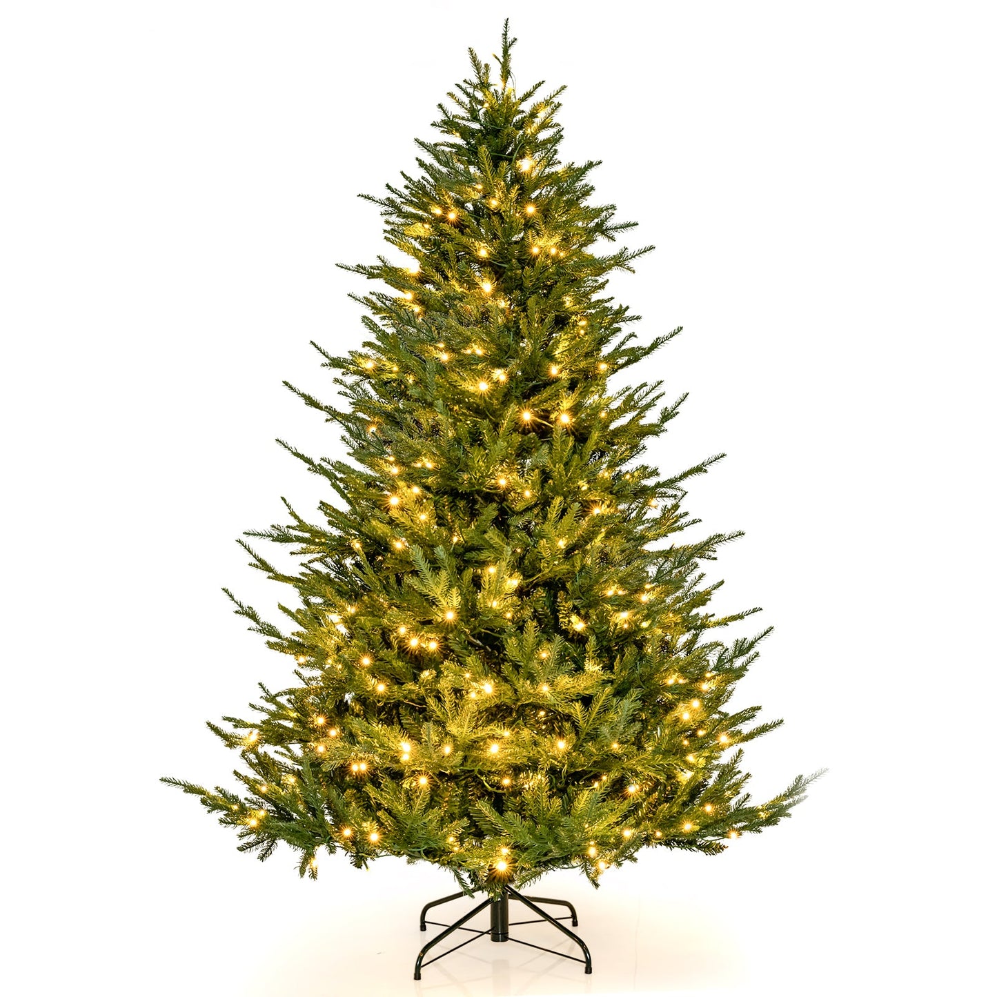 Pre-lit 6 ft Christmas Tree with 280 Warm White LED Lights and 8 Lighting Modes, assembled, final sale