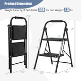 2-Step  Ladder with Wide Anti-Slip Pedal-2-Step