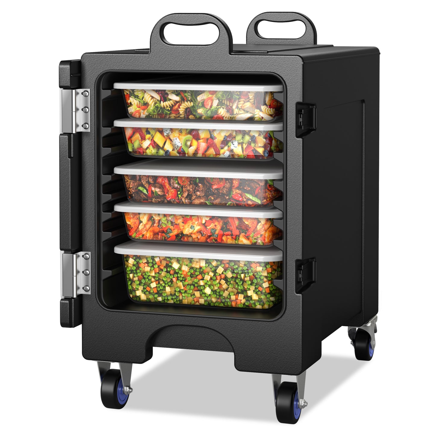81 Quart Capacity End-loading Insulated Food Pan Carrier with Wheels (Scratch and Dent)