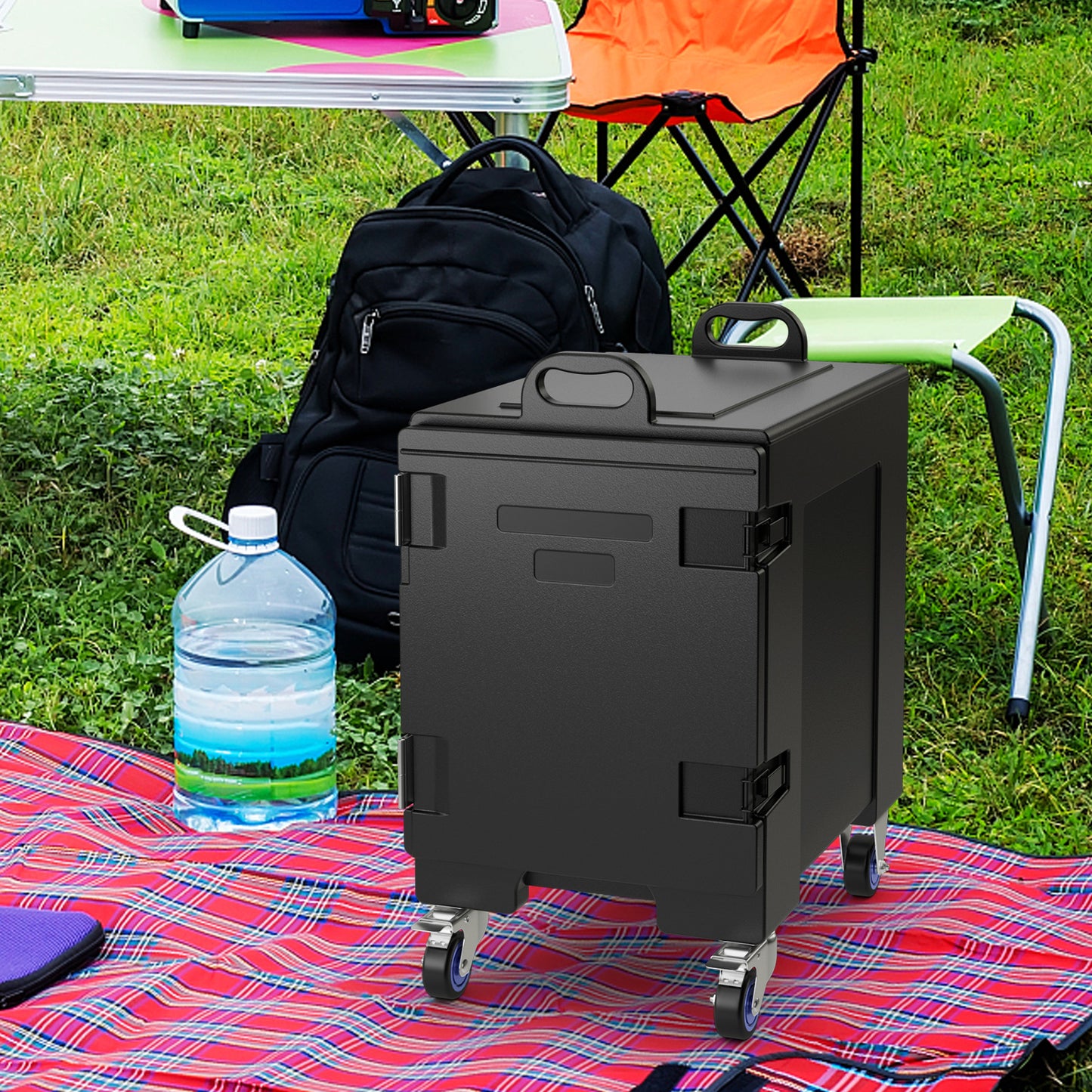 81 Quart Capacity End-loading Insulated Food Pan Carrier with Wheels (Scratch and Dent)