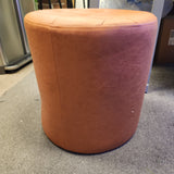 Vegan Leather Ottoman - Dark Orange Faux Leather *SCRATCH & DENT*