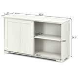 Kitchen Storage Cupboard Cabinet with Sliding Door-Antique White