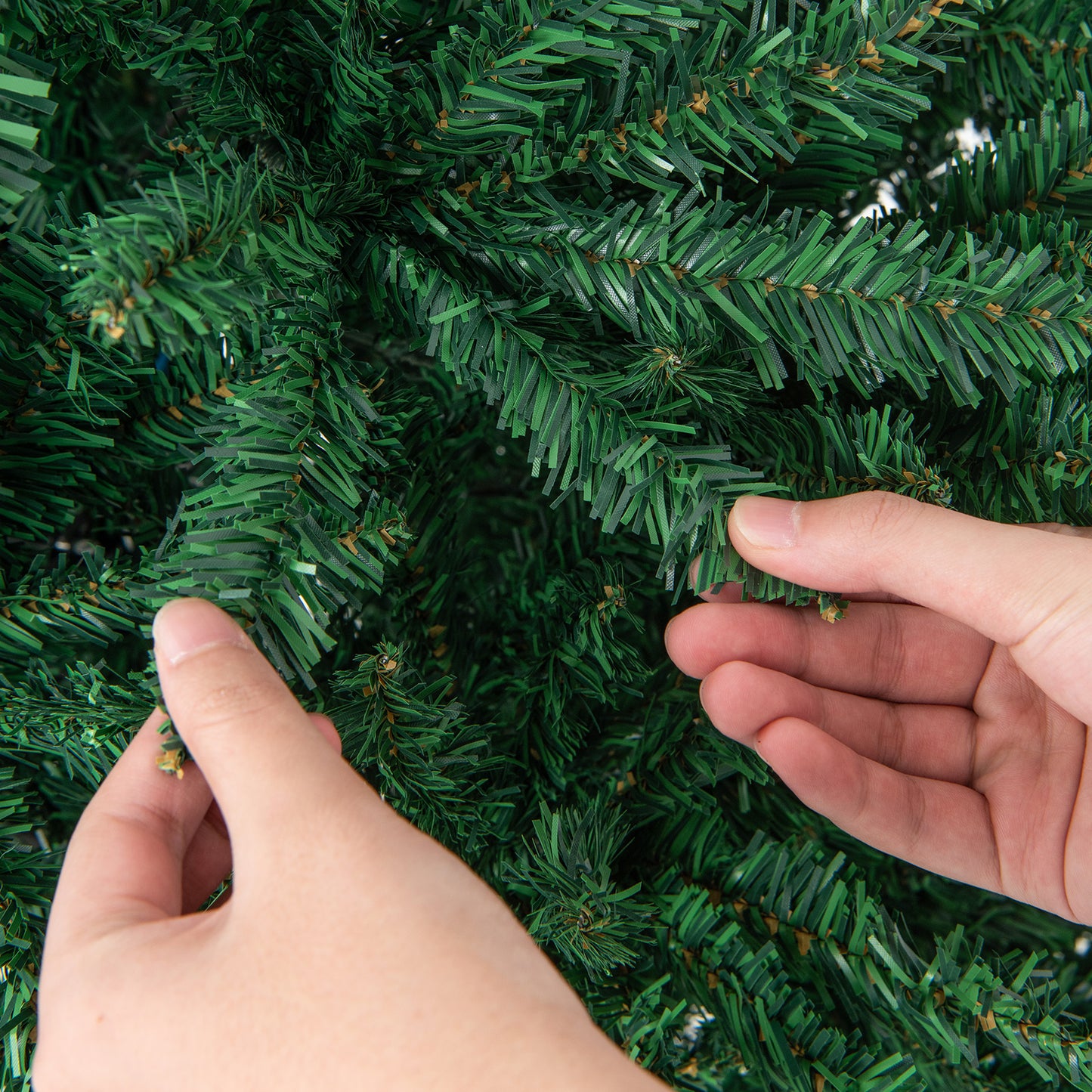 7.5 Feet Artificial Christmas Tree with Folding Metal Stand, ASSEMBLED