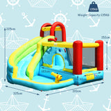 *Special* - 6-in-1 Inflatable Bounce House with Climbing Wall and Basketball Hoop with Blower