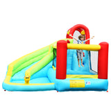 *Special* - 6-in-1 Inflatable Bounce House with Climbing Wall and Basketball Hoop with Blower