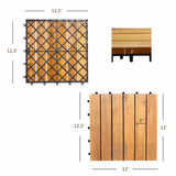 SPECIAL, 27 Pieces Acacia Wood Interlocking Patio Deck Tile