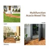 SPECIAL, 27 Pieces Acacia Wood Interlocking Patio Deck Tile