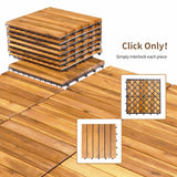 SPECIAL, 27 Pieces Acacia Wood Interlocking Patio Deck Tile