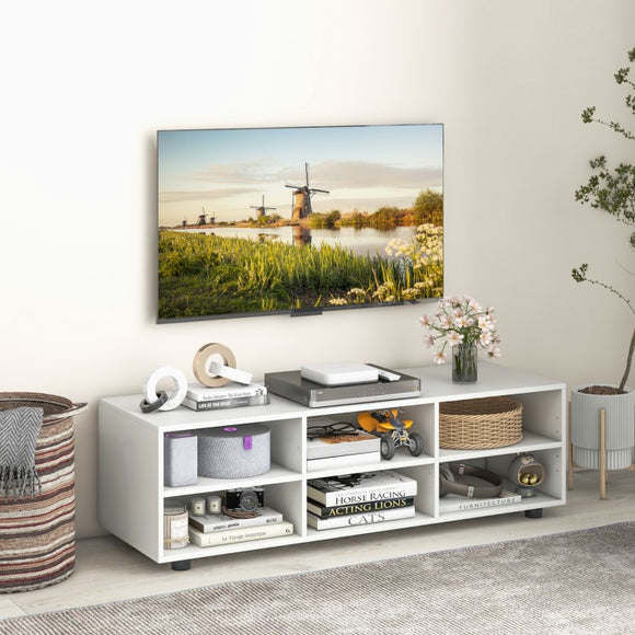 TV Stand for TV up to 55 Inch with 6 Storage Compartments