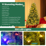 6 Feet Pre-lit Artificial Christmas Tree with Branch Tips and LED Lights-6 ft