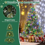 6 Feet Pre-lit Artificial Christmas Tree with Branch Tips and LED Lights-6 ft