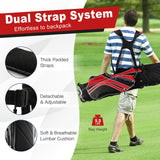 SPECIAL, Golf Stand Cart Bag with 6 Way Divider Carry Pockets-Red