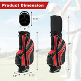 SPECIAL, Golf Stand Cart Bag with 6 Way Divider Carry Pockets-Red