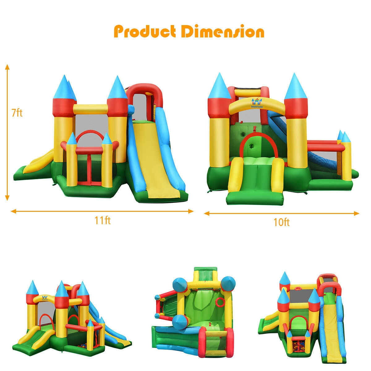 Kids Inflatable Dual Slide Jumping Castle with 780W Blower, 1 box