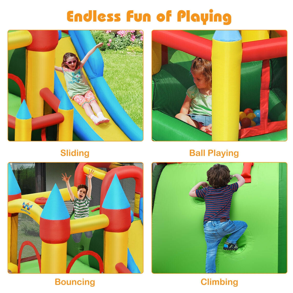 Kids Inflatable Dual Slide Jumping Castle with 780W Blower, 1 box