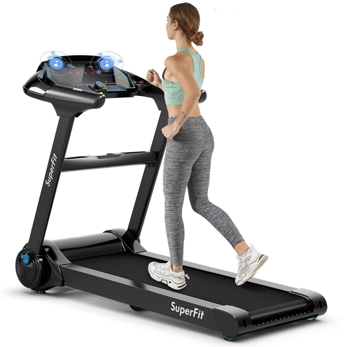 2.25HP Folding Treadmill Running Jogging Machine with APP heart rate bluetooth [Max 265lbs]