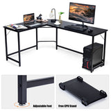 L Shaped Corner Computer Desk Laptop Gaming Table Workstation-Black (Fully Assembled)