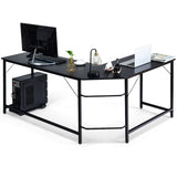 L Shaped Corner Computer Desk Laptop Gaming Table Workstation-Black (Fully Assembled)