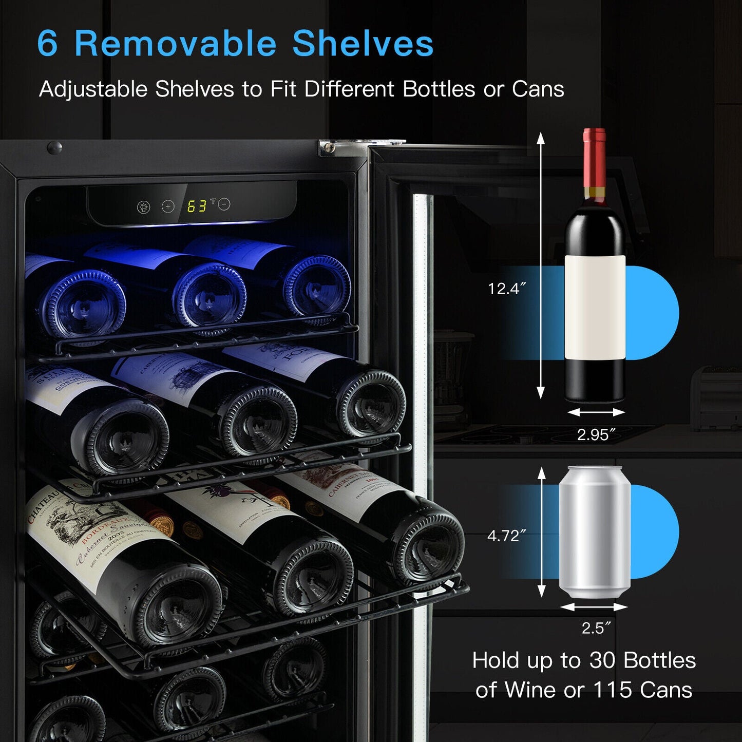 15 Inch 30-Bottle Wine Cooler with Temperature Memory-Silver (Scratch and Dent)