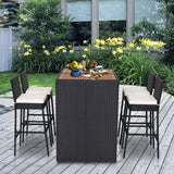 5 Pieces Patio Acacia Wood Dining Set - Fully Assembled